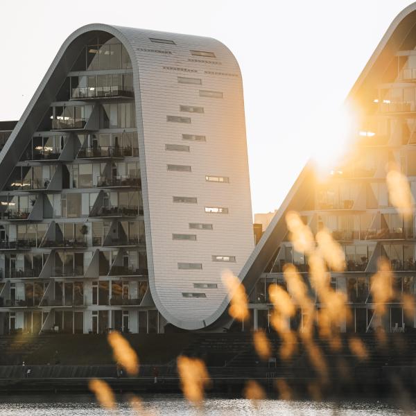 Solnedgang over Bølgen i Vejle