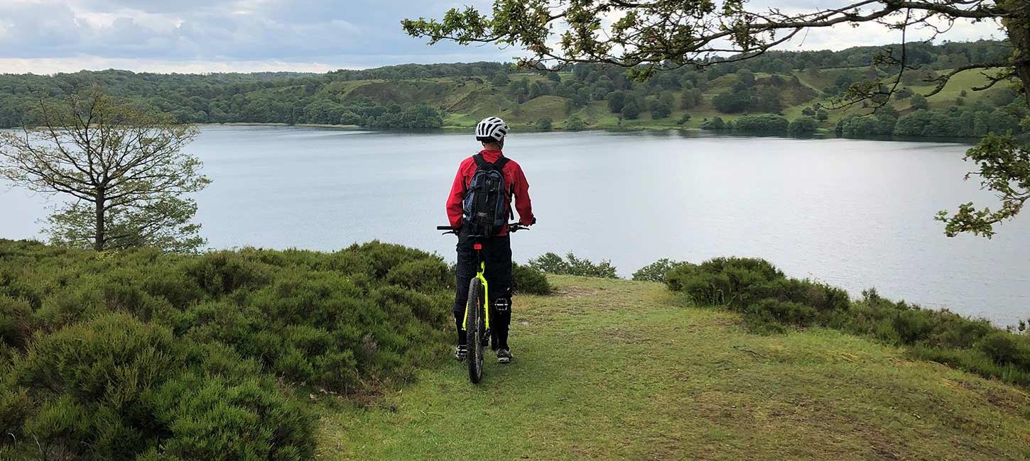 Varneskov mountainbikerytter med udsigt