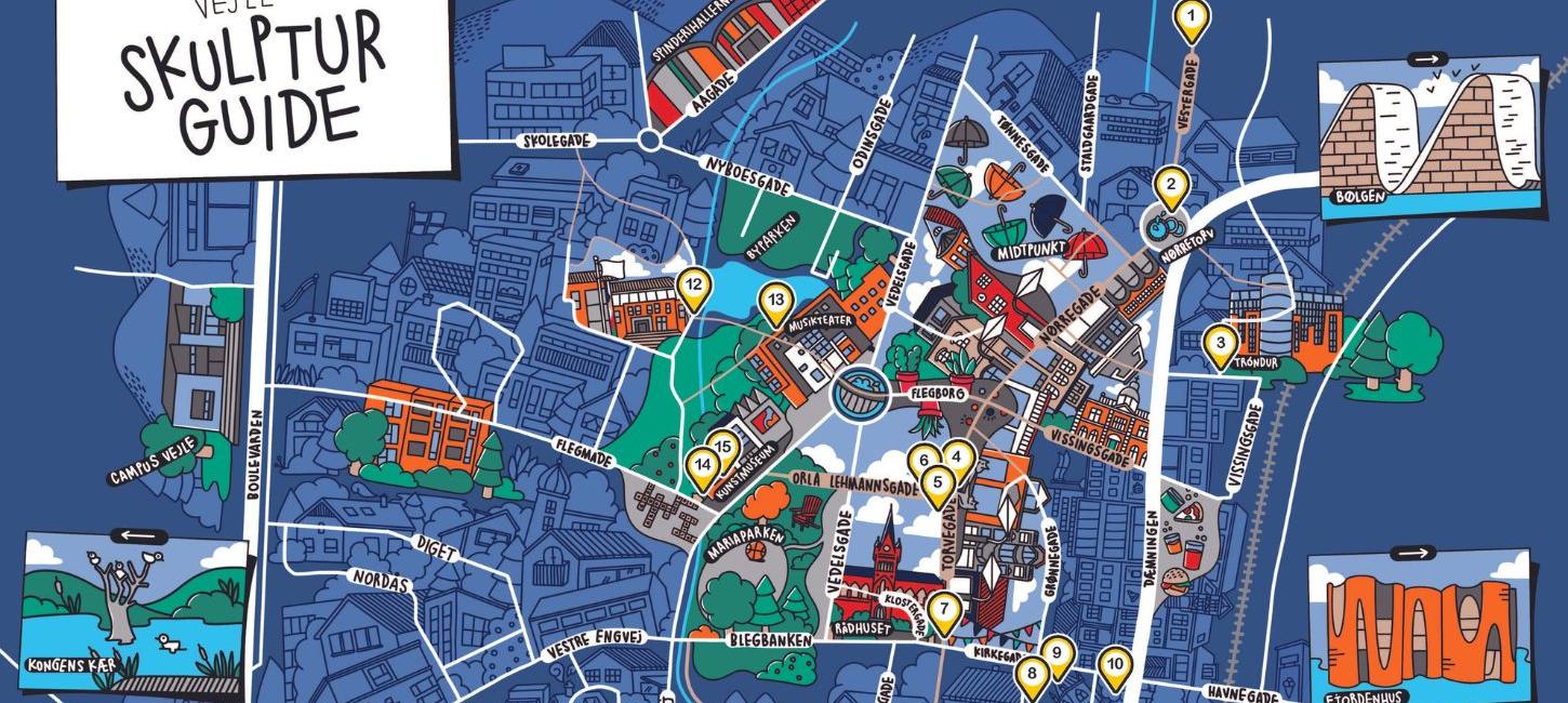 Kort til Vejle skulpturguide