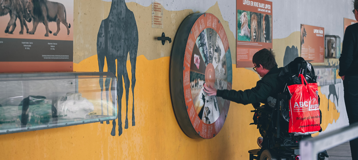 Dreng på tur gennem udstilling i GIVSKUD ZOO