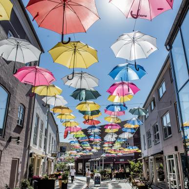 Paraplyer i Midtpunktet i Vejle 