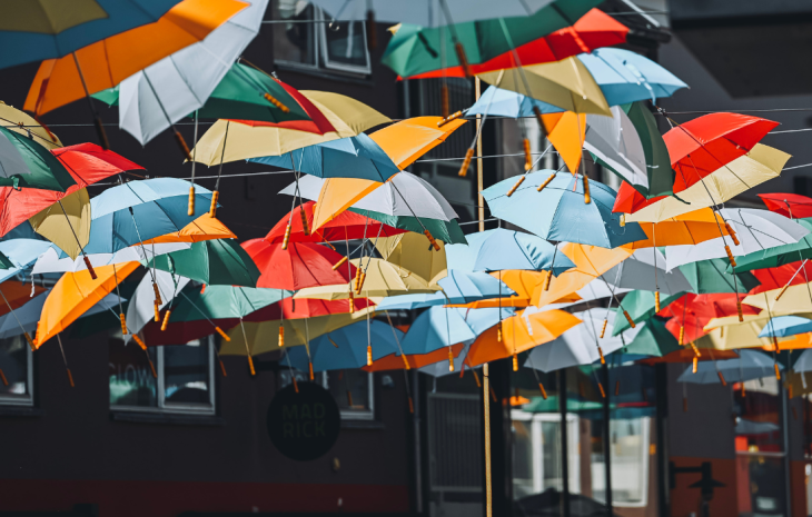Paraplyer i Midtpunktet i Vejle 